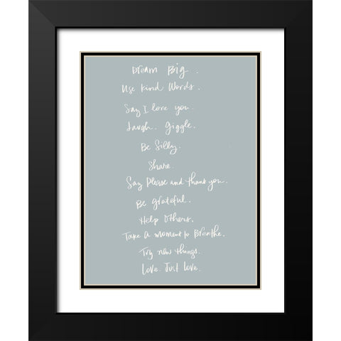 Dream Big Black Modern Wood Framed Art Print with Double Matting by SD Graphics Studio
