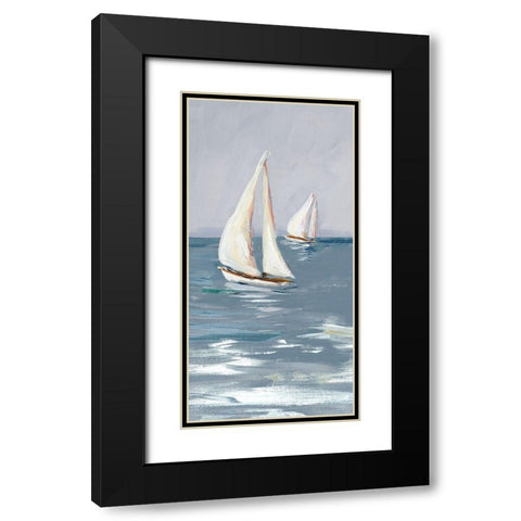 Coast Sailing I Black Modern Wood Framed Art Print with Double Matting by DeRice, Julie
