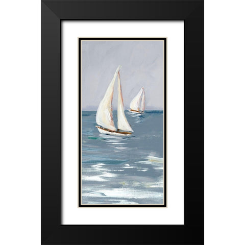 Coast Sailing I Black Modern Wood Framed Art Print with Double Matting by DeRice, Julie