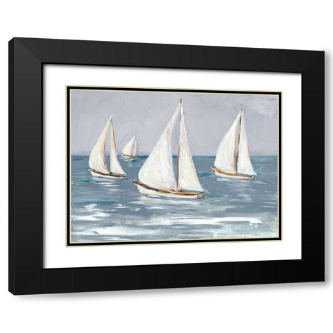 Sailing Calm Waters I Black Modern Wood Framed Art Print with Double Matting by DeRice, Julie
