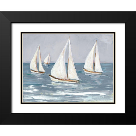 Sailing Calm Waters I Black Modern Wood Framed Art Print with Double Matting by DeRice, Julie