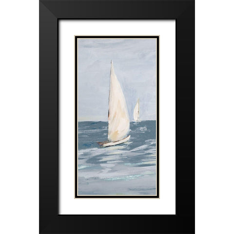 Coast Sailing II Black Modern Wood Framed Art Print with Double Matting by DeRice, Julie