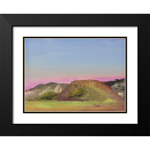 Sunset Mountains Black Modern Wood Framed Art Print with Double Matting by Green, Jenny