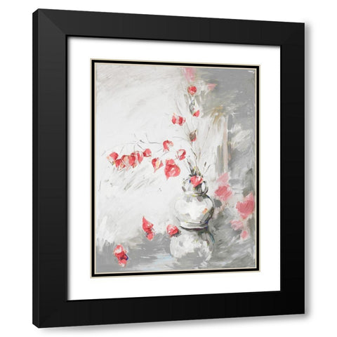 Red Roses I Black Modern Wood Framed Art Print with Double Matting by French-Roussia, Heather A.
