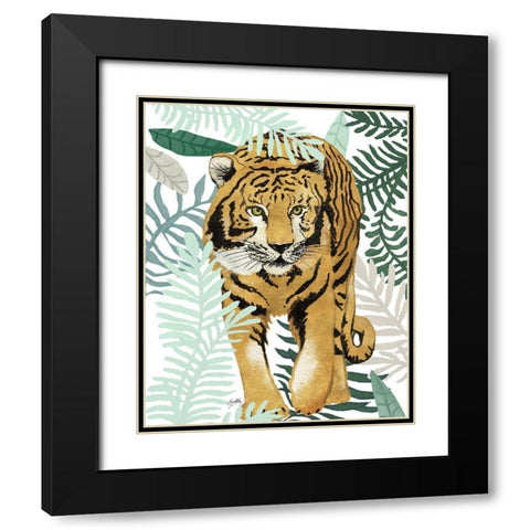 Jungle Tiger I Black Modern Wood Framed Art Print with Double Matting by Medley, Elizabeth