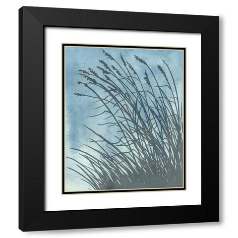 Tall Grasses on Blue I Black Modern Wood Framed Art Print with Double Matting by Medley, Elizabeth