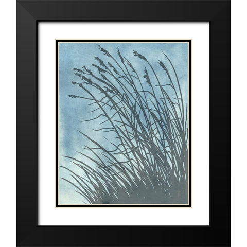 Tall Grasses on Blue I Black Modern Wood Framed Art Print with Double Matting by Medley, Elizabeth