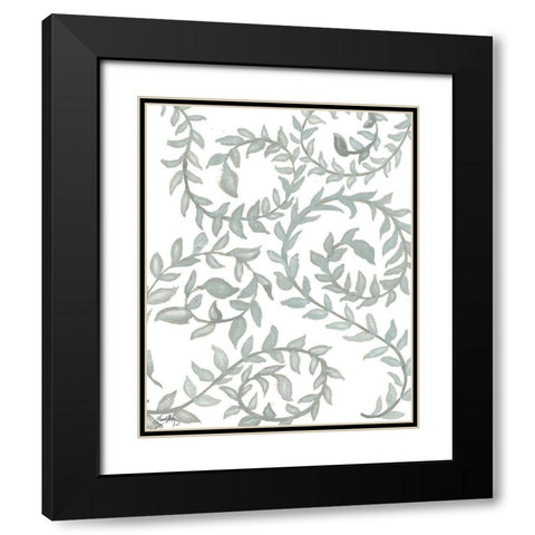 Floral Shades of Gray I Black Modern Wood Framed Art Print with Double Matting by Medley, Elizabeth