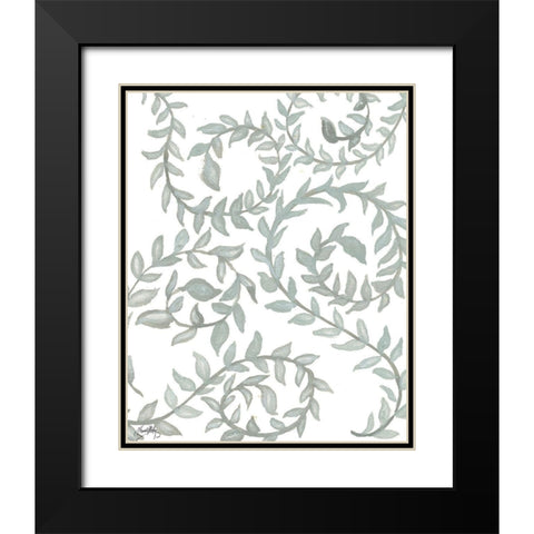 Floral Shades of Gray I Black Modern Wood Framed Art Print with Double Matting by Medley, Elizabeth