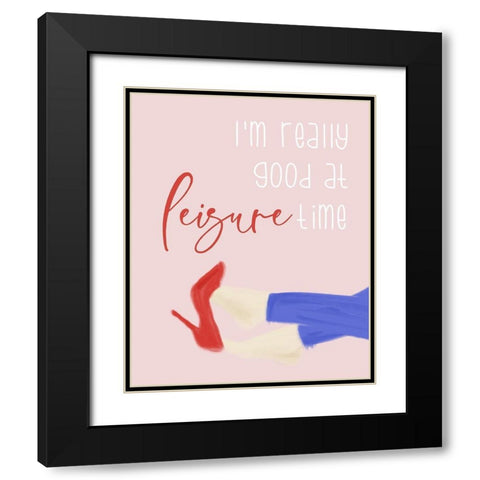 Leisure Time Black Modern Wood Framed Art Print with Double Matting by Quach, Anna