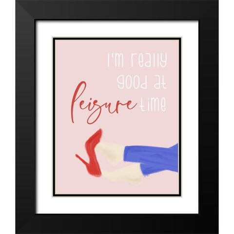 Leisure Time Black Modern Wood Framed Art Print with Double Matting by Quach, Anna