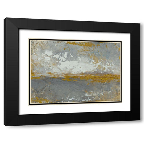 Like The Sea Does Abstract Black Modern Wood Framed Art Print with Double Matting by Loreth, Lanie