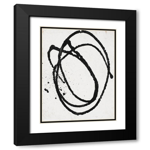 Going In Circles On White I Black Modern Wood Framed Art Print with Double Matting by Bryant, Susan