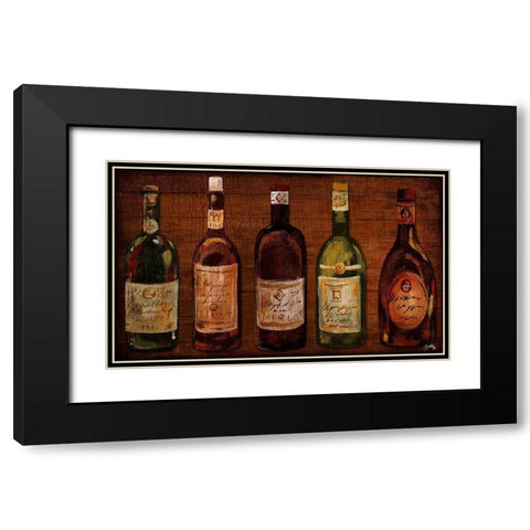 Wine Row Black Modern Wood Framed Art Print with Double Matting by Medley, Elizabeth