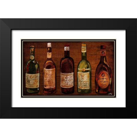 Wine Row Black Modern Wood Framed Art Print with Double Matting by Medley, Elizabeth