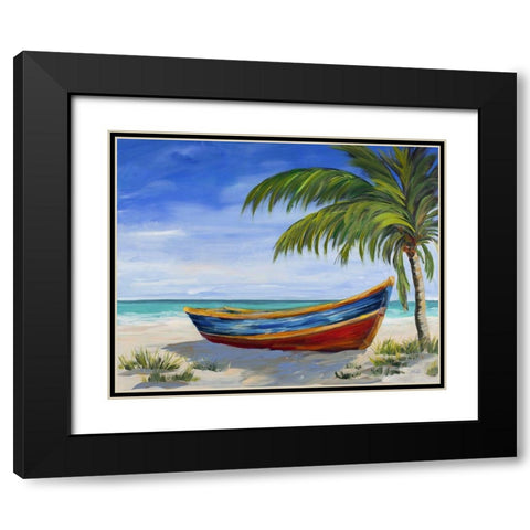 Run Ashore Black Modern Wood Framed Art Print with Double Matting by DeRice, Julie