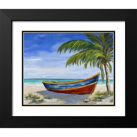 Run Ashore Black Modern Wood Framed Art Print with Double Matting by DeRice, Julie