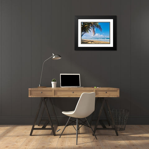 Under the Palms Black Modern Wood Framed Art Print with Double Matting by Acosta