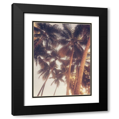 Vintage Palms Black Modern Wood Framed Art Print with Double Matting by Acosta