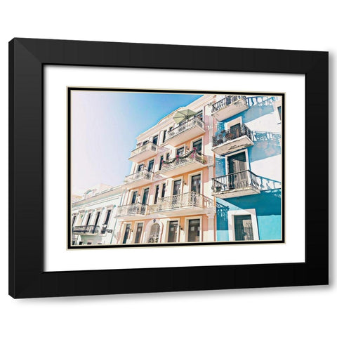 Balcony View Black Modern Wood Framed Art Print with Double Matting by Acosta