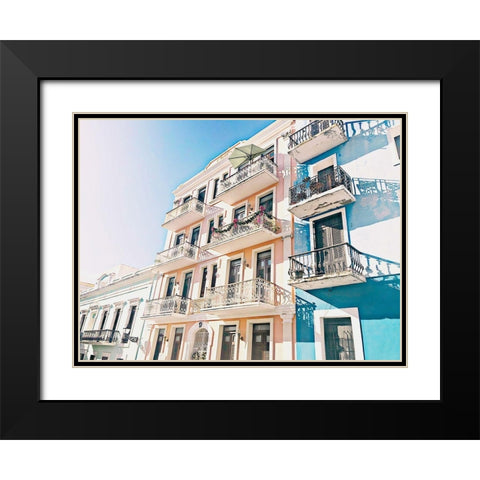 Balcony View Black Modern Wood Framed Art Print with Double Matting by Acosta