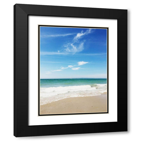 Beach Day Black Modern Wood Framed Art Print with Double Matting by Jane, Sarah