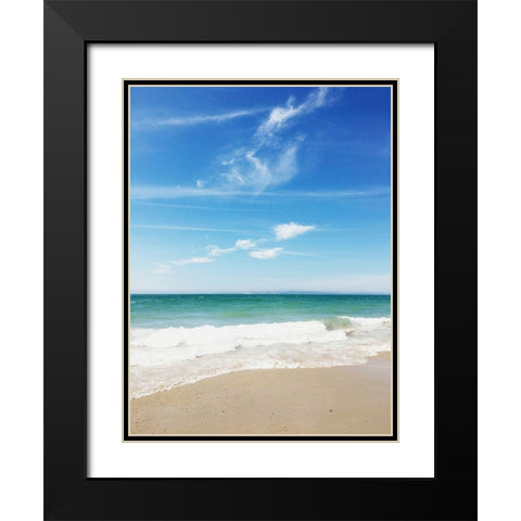 Beach Day Black Modern Wood Framed Art Print with Double Matting by Jane, Sarah
