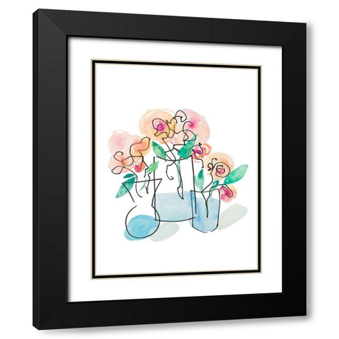 Trois Vases Black Modern Wood Framed Art Print with Double Matting by James, Nola
