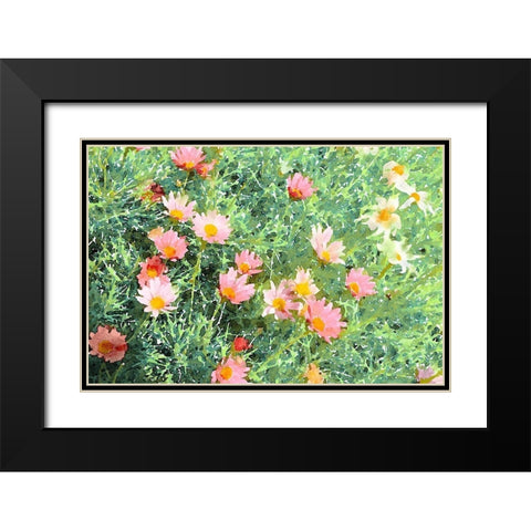 Daisy Field I Black Modern Wood Framed Art Print with Double Matting by Navas, Emily