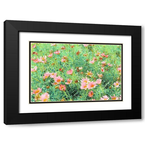 Daisy Field II Black Modern Wood Framed Art Print with Double Matting by Navas, Emily