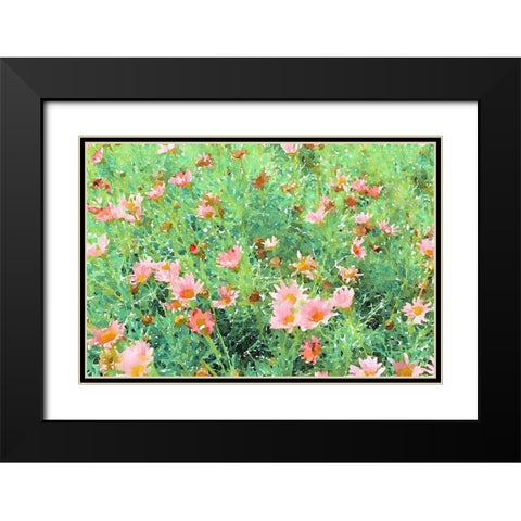 Daisy Field II Black Modern Wood Framed Art Print with Double Matting by Navas, Emily