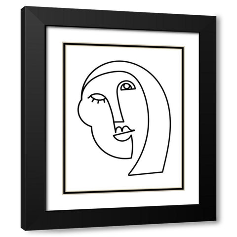 Linear Character II Black Modern Wood Framed Art Print with Double Matting by Mosher, Deidre
