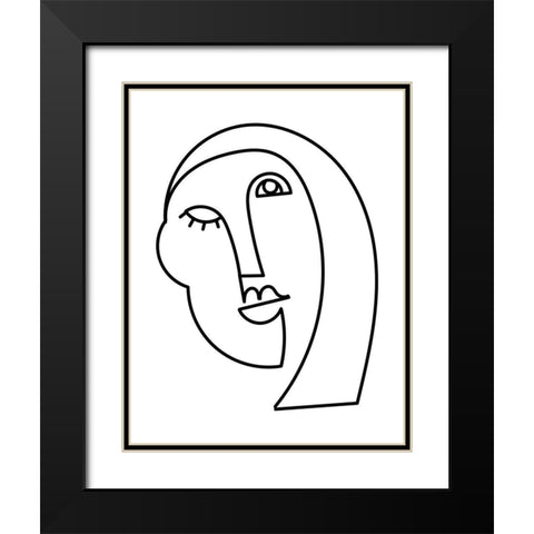 Linear Character II Black Modern Wood Framed Art Print with Double Matting by Mosher, Deidre