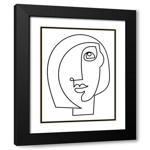 Loopy Line Lady I Black Modern Wood Framed Art Print with Double Matting by Mosher, Deidre