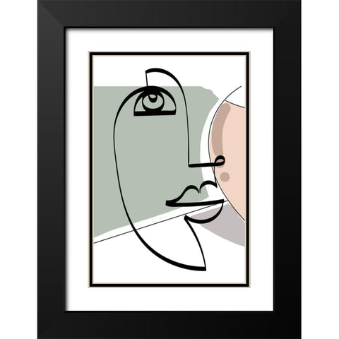 Mid-Century Line Figure Woman II Black Modern Wood Framed Art Print with Double Matting by Mosher, Deidre