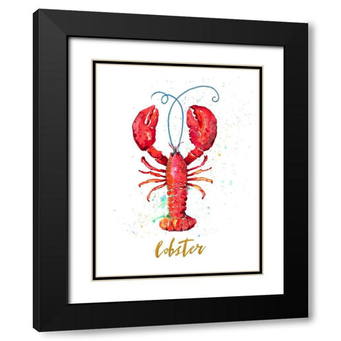 Red Lobster Black Modern Wood Framed Art Print with Double Matting by Pinto, Patricia