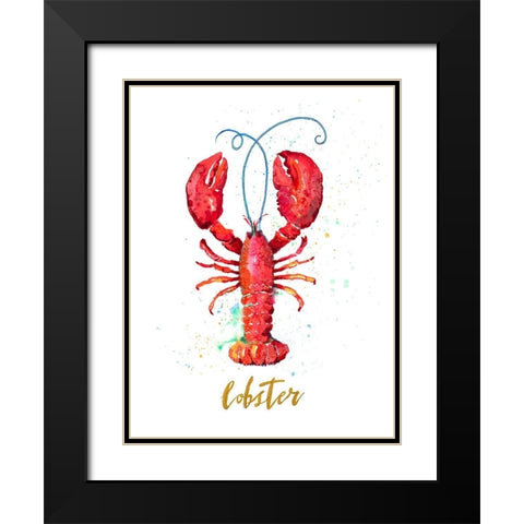 Red Lobster Black Modern Wood Framed Art Print with Double Matting by Pinto, Patricia