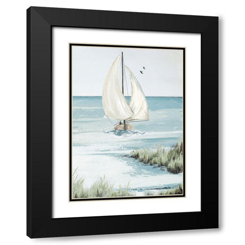 Smooth Sailing Black Modern Wood Framed Art Print with Double Matting by Pinto, Patricia