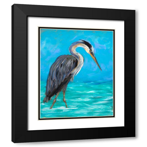 Beach Bird I Black Modern Wood Framed Art Print with Double Matting by DeRice, Julie