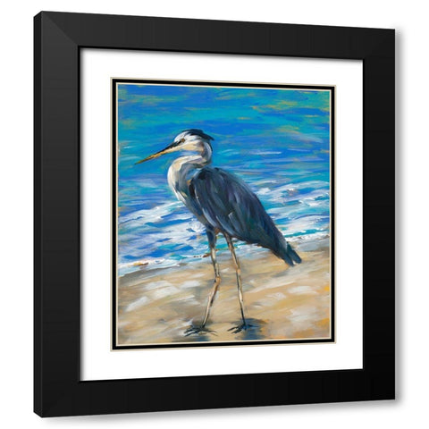 Beach Bird II Black Modern Wood Framed Art Print with Double Matting by DeRice, Julie