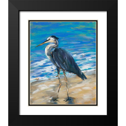 Beach Bird II Black Modern Wood Framed Art Print with Double Matting by DeRice, Julie