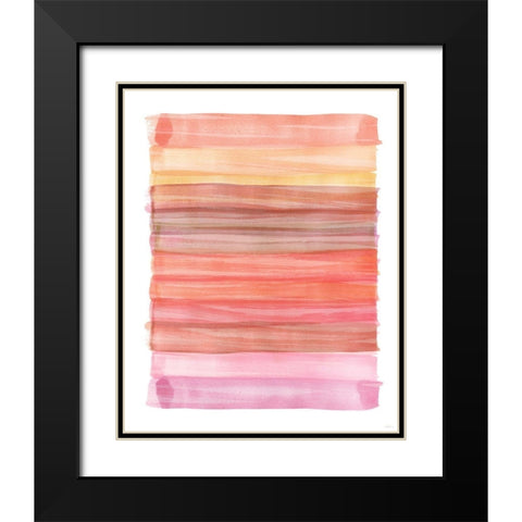 Painted Sky Abstract Black Modern Wood Framed Art Print with Double Matting by Meneely, Dan