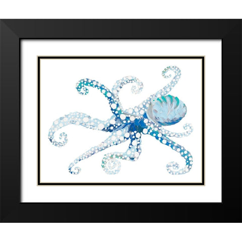 Azul Dotted Octopus II Black Modern Wood Framed Art Print with Double Matting by Ritter, Gina