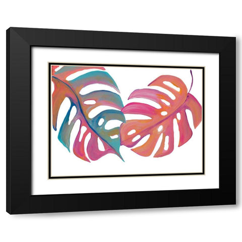 Colorful Palm Leaves III Black Modern Wood Framed Art Print with Double Matting by Ritter, Gina