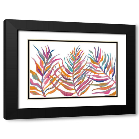 Colorful Palm Leaves IV Black Modern Wood Framed Art Print with Double Matting by Ritter, Gina