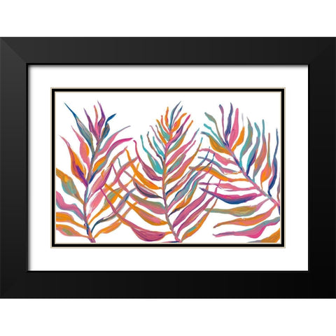 Colorful Palm Leaves IV Black Modern Wood Framed Art Print with Double Matting by Ritter, Gina