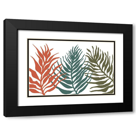 Palm Trio Black Modern Wood Framed Art Print with Double Matting by Ritter, Gina