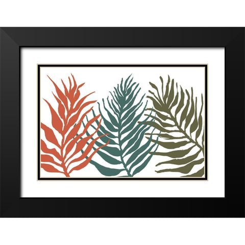 Palm Trio Black Modern Wood Framed Art Print with Double Matting by Ritter, Gina