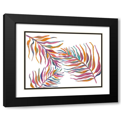 Colorful Palm Leaves II Black Modern Wood Framed Art Print with Double Matting by Ritter, Gina
