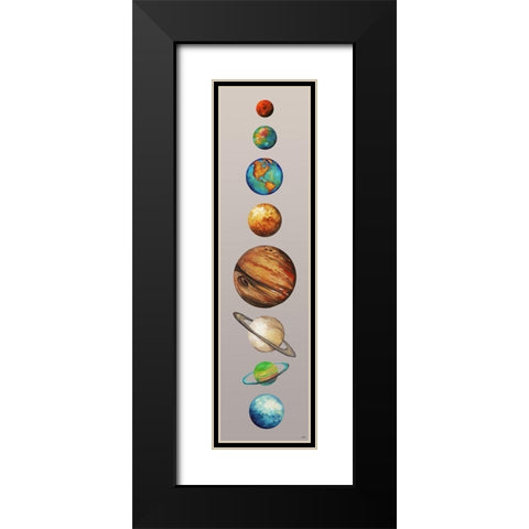 Planets Black Modern Wood Framed Art Print with Double Matting by Medley, Elizabeth
